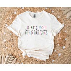 just a mom trying to raise kind human, cute pregnancy shirt, mom shirt, cute mama t-shirt, baby shower gift for mom, leo