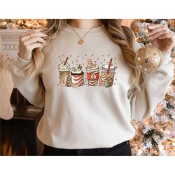 christmas coffee t-shirt, christmas sweatshirt, coffee lover gift, christmas gift, coffee lover shirt, latte drink cup,