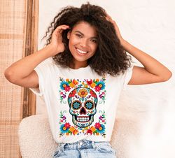 dia de los muertos shirt,day of the dead shirt,sugar skull shirt,mexican shirt,mexican floral skull,hispanic heritage sh