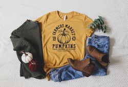 farmers market pumpkin shirt, fall pumpkin shirt, fall retro shirt, fall shirt for women, fall shirt for kids, fall pump
