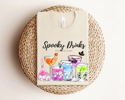 spooky drinks halloween shirt, watercolor cocktails halloween shirt, witch halloween shirt, watercolor pumpkin shirt, cu