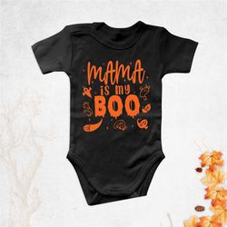 mama is my boo bodysuit, halloween baby bodysuit, first halloween outfit, kids halloween shirt, autumn baby outfits, hal