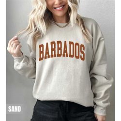 barbados sweatshirt, barbados hoodie, barbados caribbean gift, hometown travel sweatshirt, honeymoon beach style hoodie