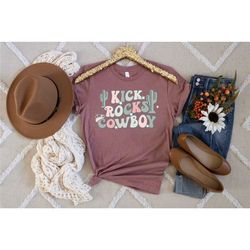 kick rocks cowboy tee, rodeo women shirt, western graphic tee, cow girl shirt, vintage western graphic tee,western shirt