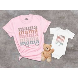 retro mama mini shirt, mama and baby tee, cute mother's day gift, graphic tee mom, retro mama tee, mommy and me outfits,