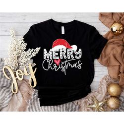 merry christmas shirt, santa hat christmas shirt, gift for christmas, christmas gift, christmas party shirt,  xmas shirt