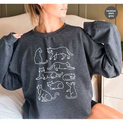 cat sweatshirt, gift for cat lovers, funny cat sweatshirt, cute chat sweatshirt, gift for mum, cute chat sweatshirt
