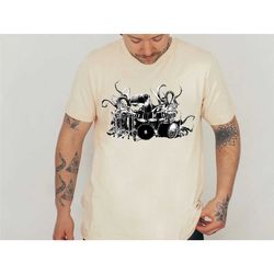 octopus playing drums shirt - octopus men's shirt - octopus t-shirt gift - drummer gift octopus shirt drum player shirt