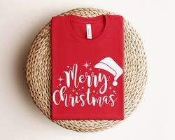 merry christmas shirt, merry christmas santa shirt, santa hat christmas shirt, christmas shirt, merry christmas tee, mer