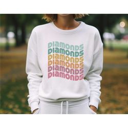 diamonds sweatshirt, jewels hoodie diamonds gift, diamonds retro womens hoodie gift, jeweler lover, diamond lover gift,