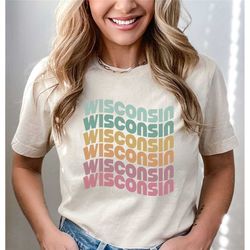 wisconsin shirt, milwaukee shirt, madison shirt, wisconsin souvenir, retro state tee, wisconsin gift, green bay shirt, c