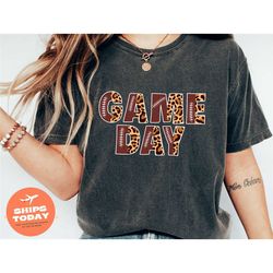 game day leopard print shirt, matching football shirt, football lover gift, matching shirt, leopard football, football g