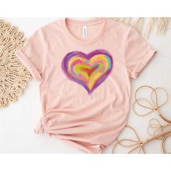 valentine's day shirt with coeur d'aquarelle, a livelihood of valentine's day, valentine's day gift for her, cute heart