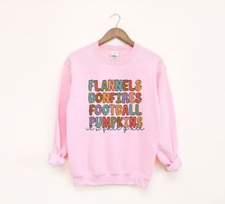 flannels bonfires football pumpkins shirt, it's fall y'all sweatshirt, thanksgiving sweatshirt, funny thanksgiving shirt