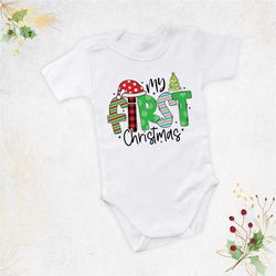 my 1st christmas shirt, baby girl first christmas shirt, my first christmas bodysuit, baby christmas outfit, 1st christm