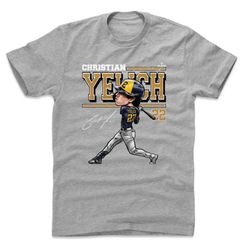 christian yelich men's cotton t-shirt - milwaukee baseball christian yelich cartoon wht