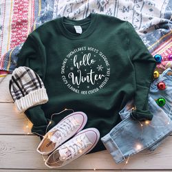 hello winter snowmen snowflakes boots sledding love mittens hot cocoa cozy flannel merry christmas tshirts,family matchi