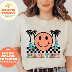 beach vibes shirt, summer shirt, funny summer, summer gift, hello summer tee, cute summer graphic tee, palm tshirt, beac