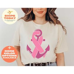 breast cancer anchor shirt, ribbon and anchor shirt, breast cancer awareness shirt, pink ribbon anchor shirt, fight canc