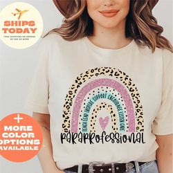 paraprofessional rainbow shirt, para shirt, teacher shirt, paraprofessional gift, para educator shirt, funny paraprofess