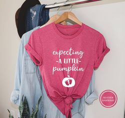 expecting a little pumpkin t-shirt, fall pregnancy announcement shirt, fall maternity shirt