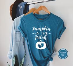 pumpkin in the patch shirt, pregnancy announcement tee, pregnancy thanksgiving shirt