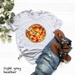 pizza and pizza slice shirt, pizza lover t-shirt, sliced pizza tee, pizza with tomato shirt