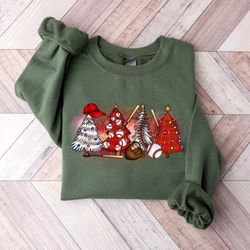baseball christmas tree sweatshirt,christmas baseball sweater,baseball tree sweatshirt,christmas gift for baseball lover