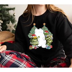 frog and toad christmas shirt, xmas frog shirt,  snow frog christmas shirt, frog winter shirt, frog holiday shirt, frog