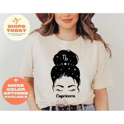 capricorn girl shirt, capricorn zodiac, capricorn gift, astrology, zodiac art gift, zodiac capricorn, gift for capricorn