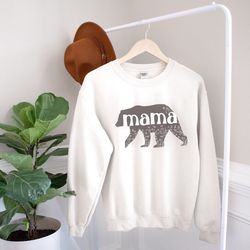 mama bear sweatshirt, mothers day, gift for mom, motherhood sweatshirt, floral mama bear shirt, boho mama bear