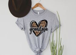 leopard heart grandma shirt, grandma shirt, gift for grandma, grandma birthday gift,funny grandma shirt