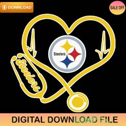 pittsburgh steelers heart stethoscope svg,nfl svg,nfl ,super bowl,super bowl svg,football