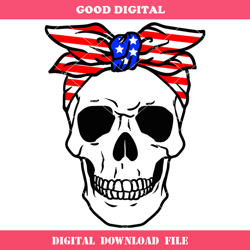 4th of july skull svg, american flag svg, skull mom svg
