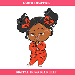 afro baby boss girl svg, boss girl baby svg, afro baby svg