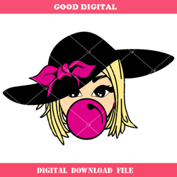 beauty woman with hat svg, melanin poppin svg, blond hair