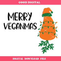 carrot with christmas lights and santa hat svg