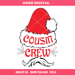 cousin crew christmas svg, santa crew svg, santa hat svg