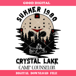 crystal lake camp counselor svg, summer 1980 svg, jason