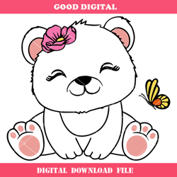 cute baby bear svg, teddy bear svg, wild animal svg