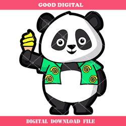 cute baby panda svg, ice cream svg, cute animals svg