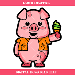 cute baby piglet svg, ice cream svg, cute animals svg