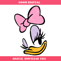 daisy duck svg, cute duck face svg, disney svg, cartoon svg