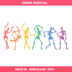 dancing skeleton pride svg, lesbian skeleton svg, rainbow