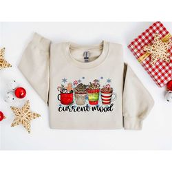 christmas coffee sweatshirt, christmas sweatshirt, women holiday sweater, coffee lover gift, coffee lover gift worker wi