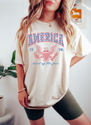 usa shirt, summer bbq t-shirt, red white and blue, america tee, land of free, womens 4th of july, fourth of july shirt t