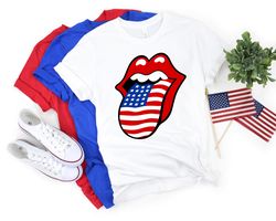 usa rolling tongue shirt, red white and blue tongue t-shirt, 4th of july shirt, tongue shirt, independence day shirt, pa