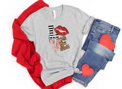 valentine love lips shirt,heart shirt,love shirt,leopard print shirt,retro leopard shirt,leopard design for women shirt,