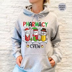 christmas pharmacist hoodies, pharmacy crew long sleeve shirt, merry christmas gifts, pharmacy tech sweatshirt, pharmacy
