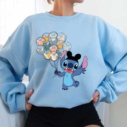 disney stitch mickey balloon shirt, disney lilo and stitch shirt, disney shirt, disneyland shirt, disney vacation shirt,